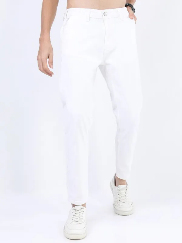  Ketch Men White Slim Fit Clean Look Jeans