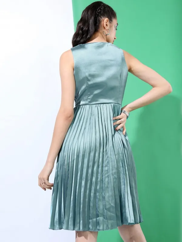  Tokyo Talkies Women Blue Solid Wrap Dresses
