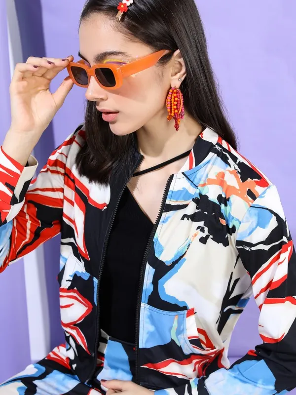  Tokyo Talkies Women Black Open Front Jacket Jackets