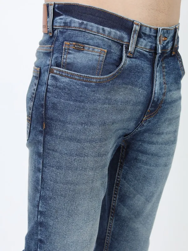  Ketch Men Blue Slim Fit Clean Look Jeans