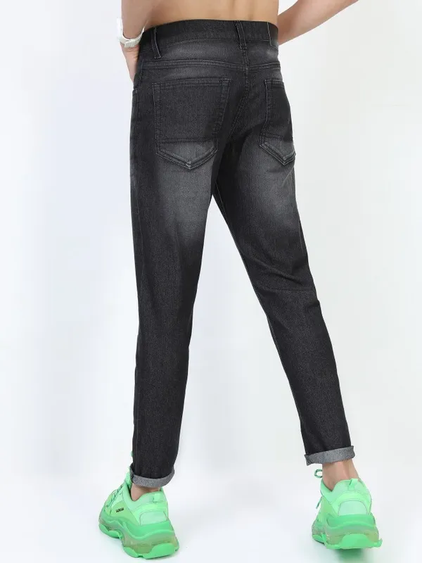  Ketch Men Charcoal Tapered Fit Clean Look Jeans