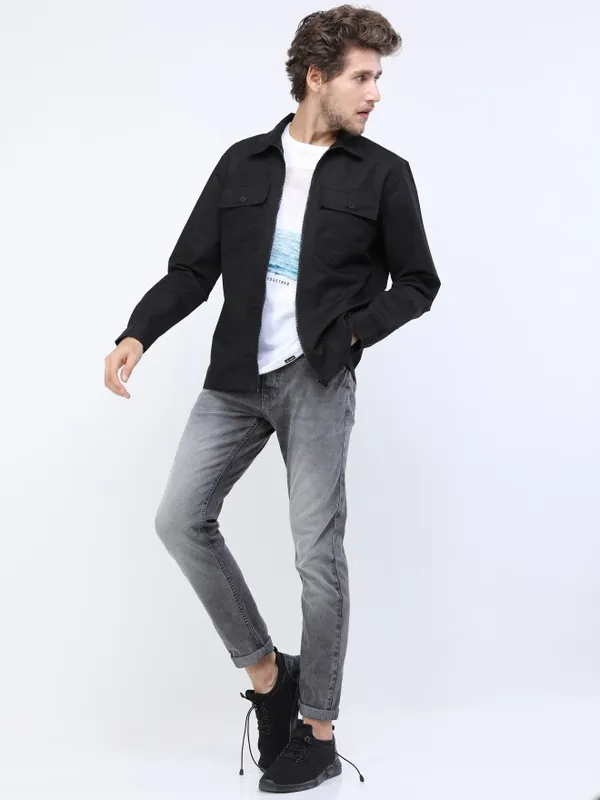  Ketch Men Grey Tapered Fit Clean Look Jeans