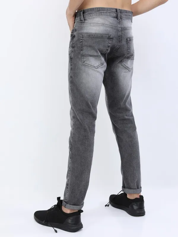  Ketch Men Grey Tapered Fit Clean Look Jeans