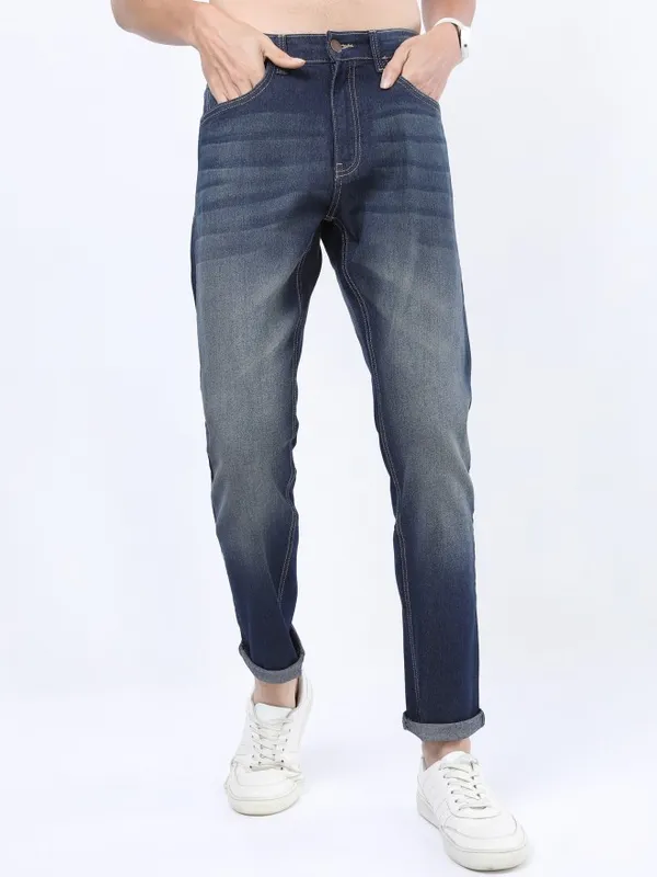  Ketch Men Blue Tapered Fit Clean Look Jeans