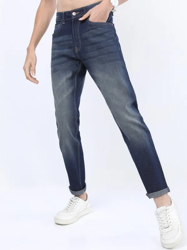  Ketch Men Blue Tapered Fit Clean Look Jeans