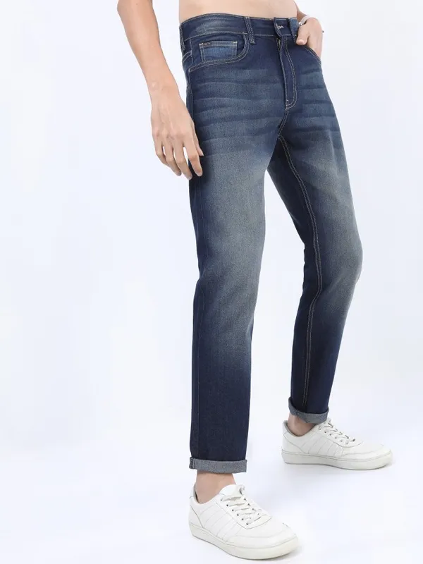  Ketch Men Blue Tapered Fit Clean Look Jeans