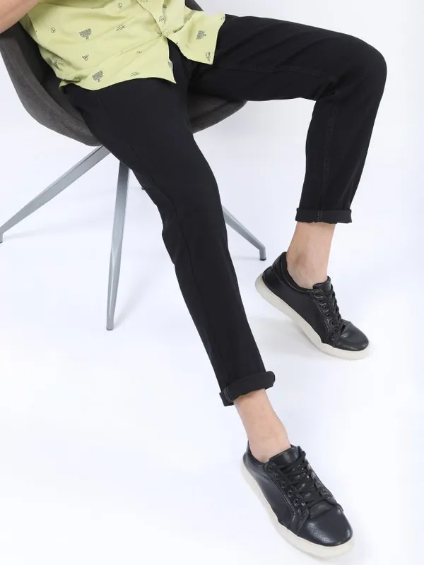  Ketch Men Black Tapered Fit Clean Look Jeans