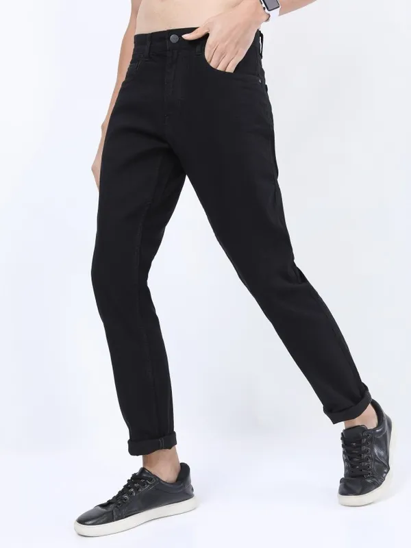 Ketch Men Black Tapered Fit Clean Look Jeans