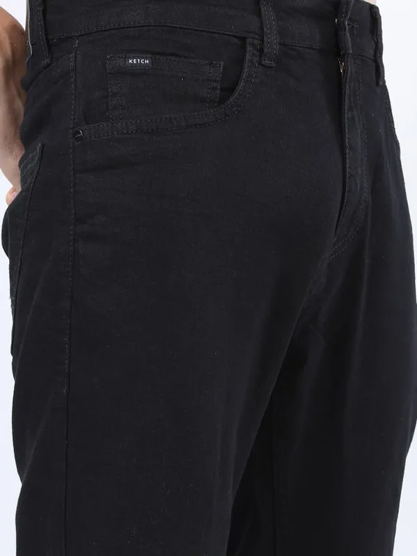  Ketch Men Black Tapered Fit Clean Look Jeans