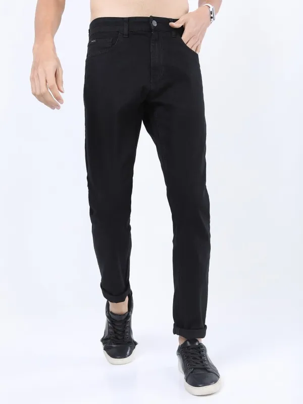  Ketch Men Black Tapered Fit Clean Look Jeans