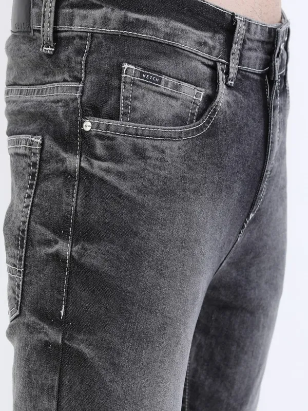  Ketch Men Grey Skinny Fit Clean Look Jeans