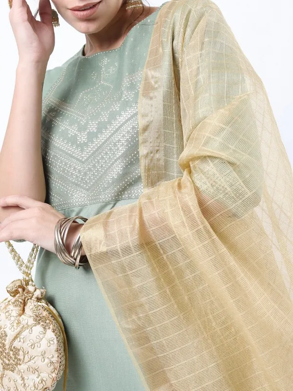  Ketch Women Green Printed Kurta Sets