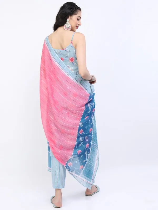  Vishudh Women Blue Printed Kurta Sets