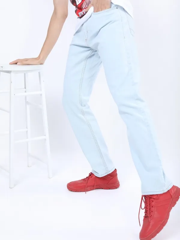  Ketch Men Blue Straight Fit Clean Look Jeans