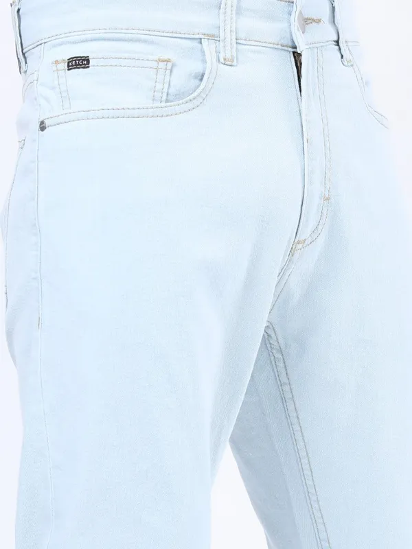 Ketch Men Blue Straight Fit Clean Look Jeans