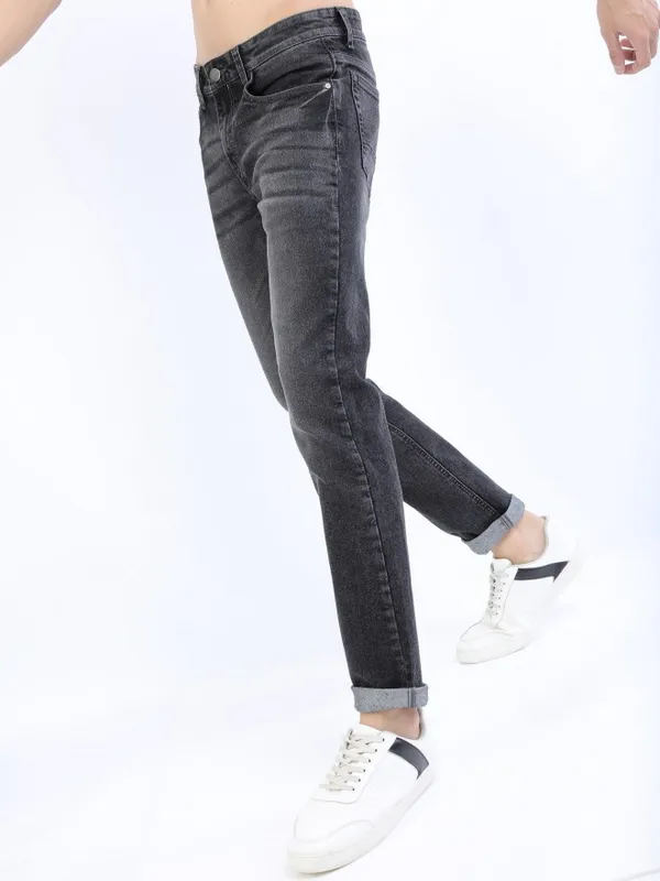  Ketch Men Charcoal Slim Fit Clean Look Jeans