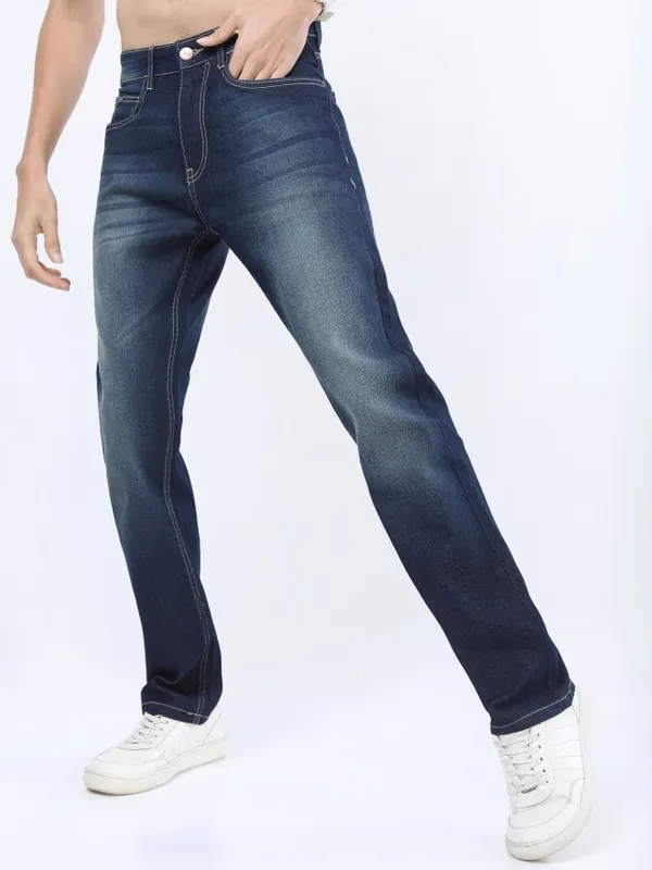  Ketch Men Blue Straight Fit Clean Look Jeans