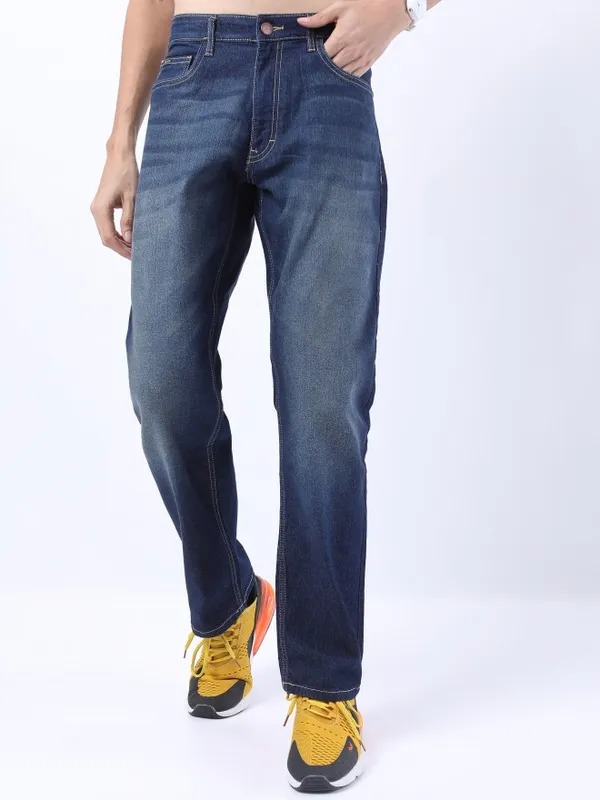  Ketch Men Blue Straight Fit Clean Look Jeans