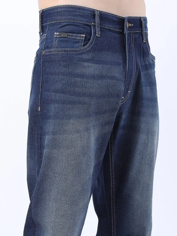  Ketch Men Blue Straight Fit Clean Look Jeans