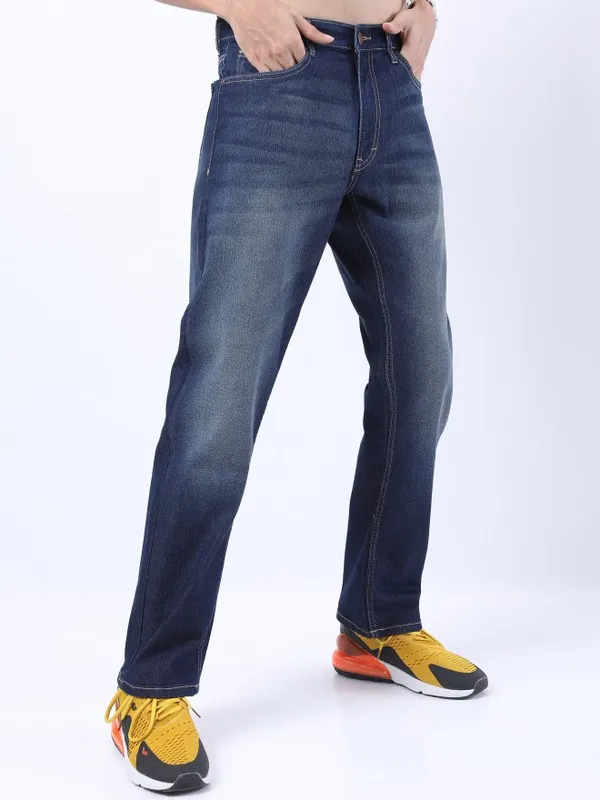  Ketch Men Blue Straight Fit Clean Look Jeans