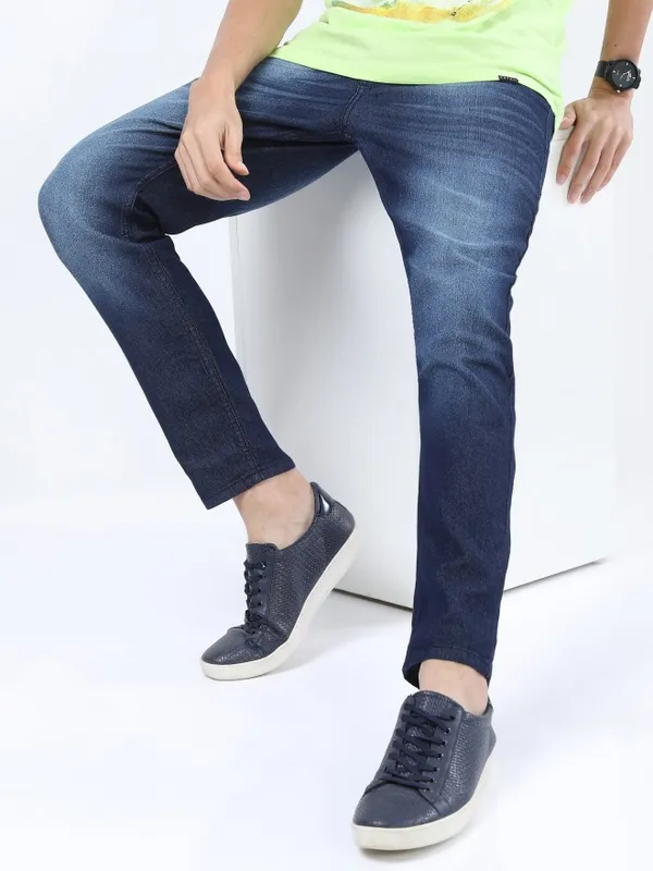  Ketch Men Blue Tapered Fit Clean Look Jeans