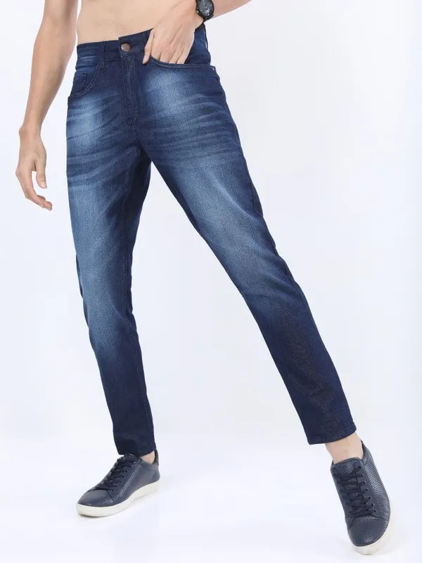  Ketch Men Blue Tapered Fit Clean Look Jeans