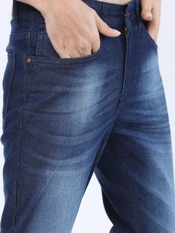  Ketch Men Blue Tapered Fit Clean Look Jeans