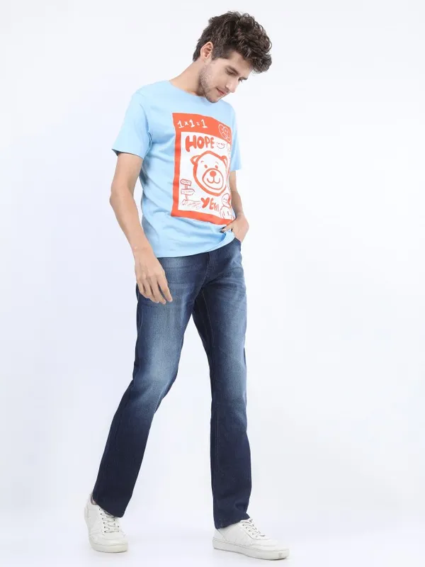  Ketch Men Blue Straight Fit Clean Look Jeans