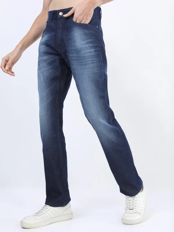  Ketch Men Blue Straight Fit Clean Look Jeans