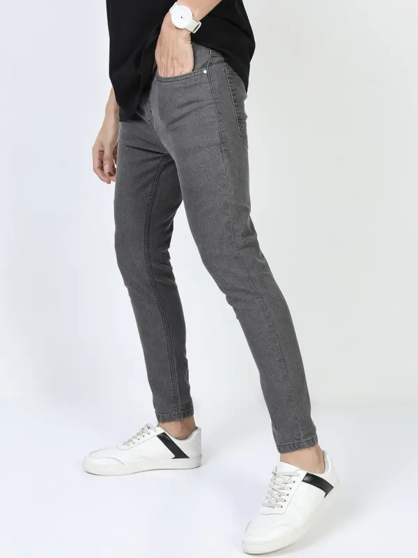  Ketch Men Grey Skinny Fit Clean Look Jeans