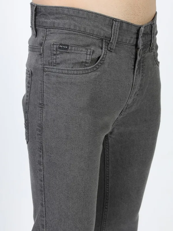  Ketch Men Grey Skinny Fit Clean Look Jeans