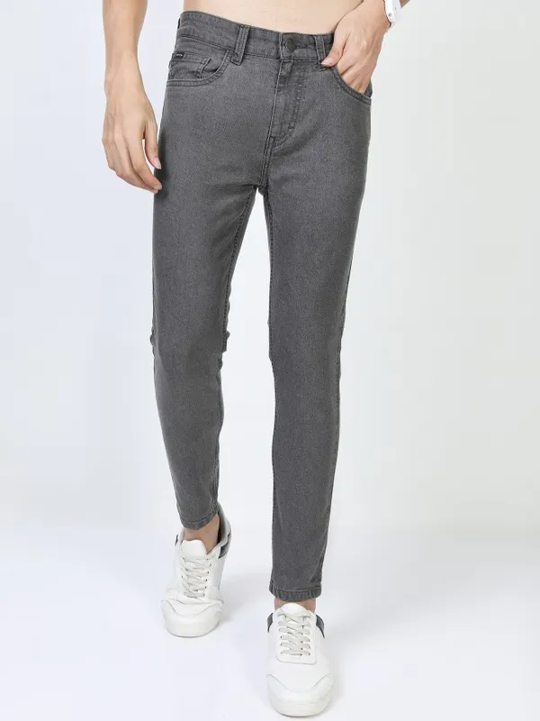  Ketch Men Grey Skinny Fit Clean Look Jeans