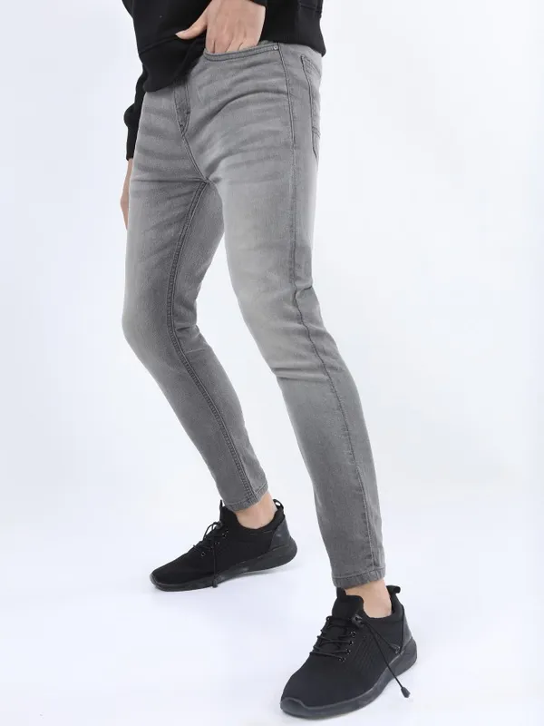  Ketch Men Grey Skinny Fit Clean Look Jeans