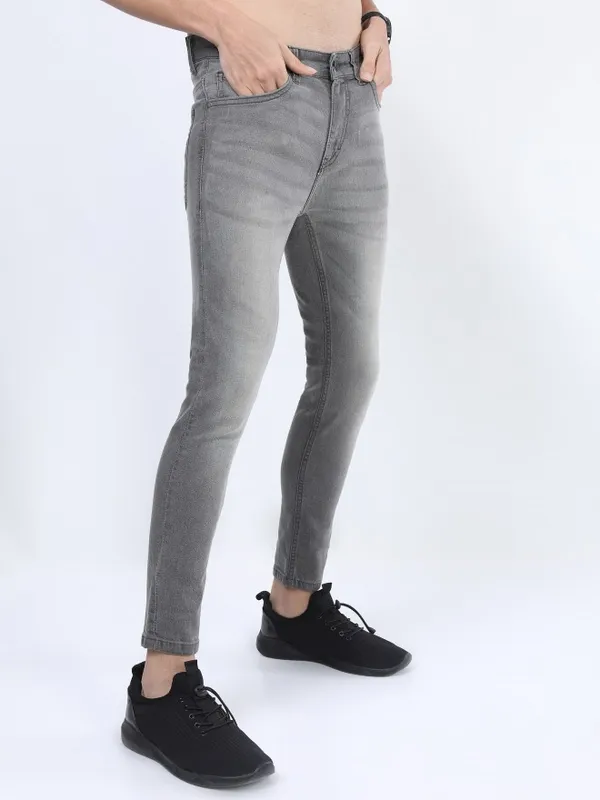  Ketch Men Grey Skinny Fit Clean Look Jeans