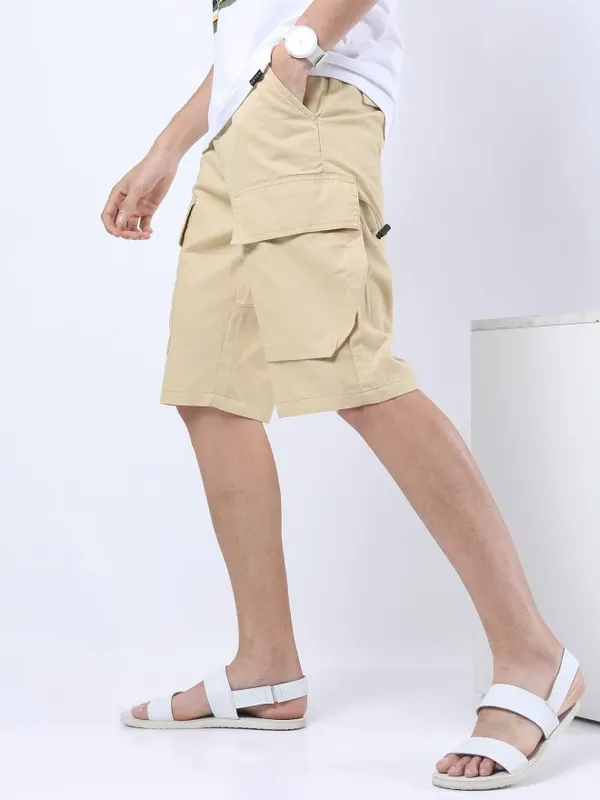  Ketch Men Beige Regular Fit Cargo Shorts Shorts