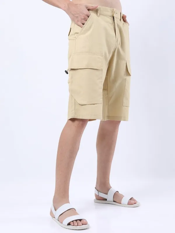 Ketch Men Beige Regular Fit Cargo Shorts Shorts