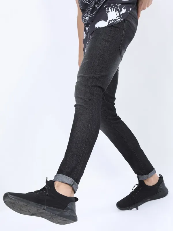  Ketch Men Charcoal Skinny Fit Clean Look Jeans