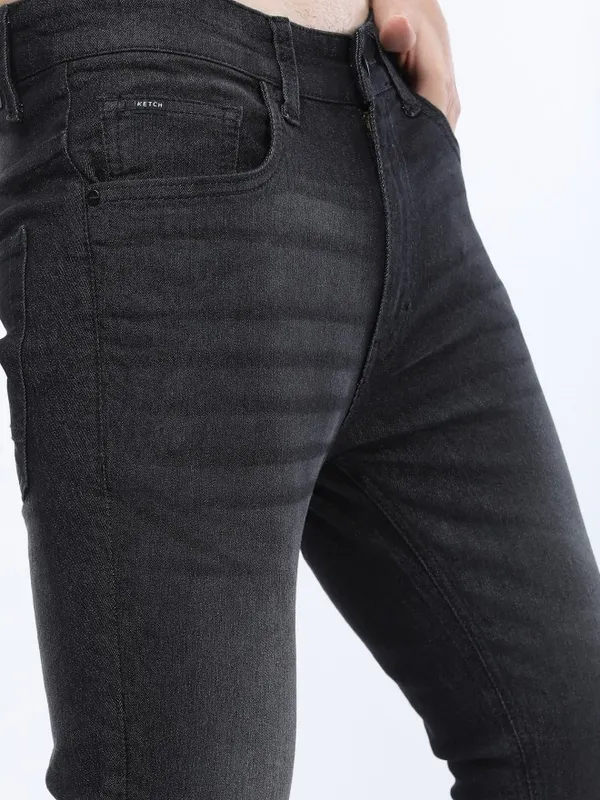  Ketch Men Charcoal Skinny Fit Clean Look Jeans