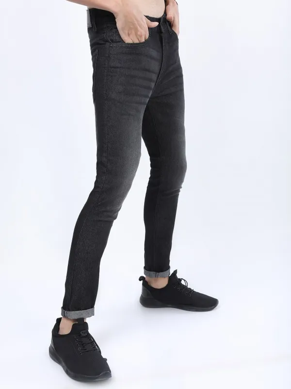  Ketch Men Charcoal Skinny Fit Clean Look Jeans