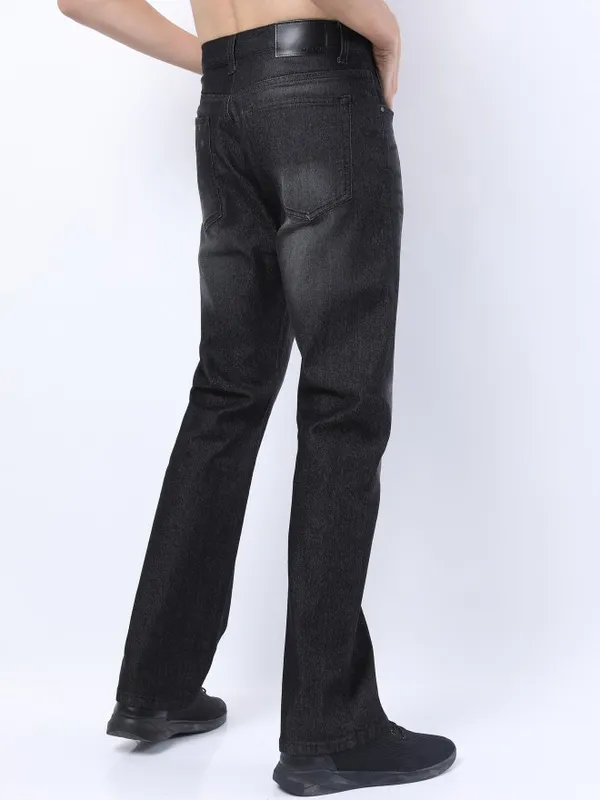  Ketch Men Charcoal Bootcut Clean Look Jeans