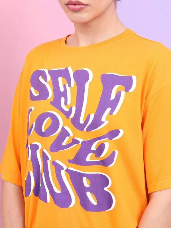  Tokyo Talkies Women Yellow Printed Round Neck T-Shirts