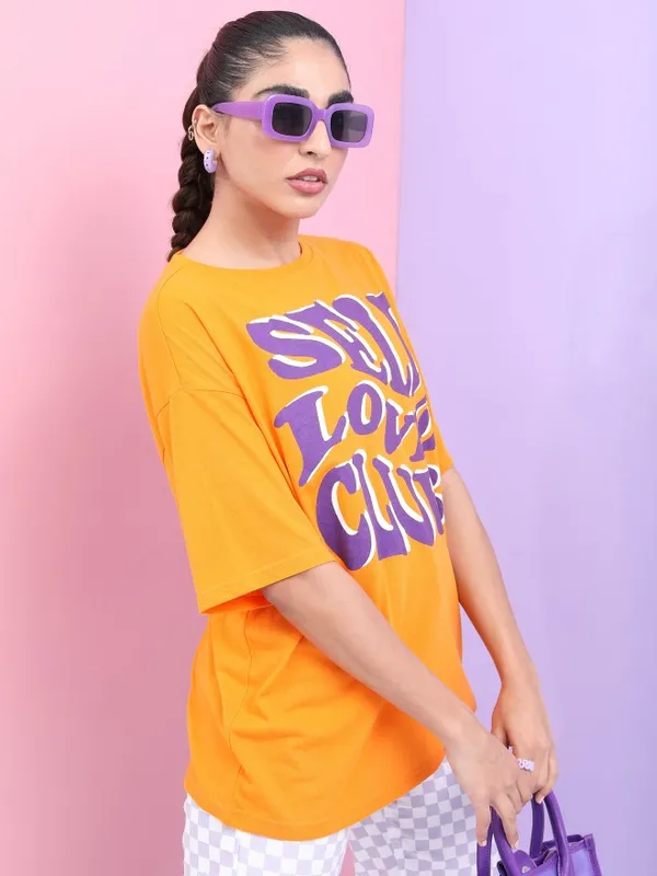  Tokyo Talkies Women Yellow Printed Round Neck T-Shirts