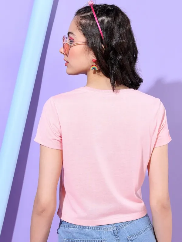  Tokyo Talkies Women Pink Printed Round Neck T-Shirts