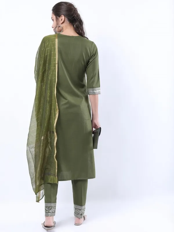 Women Printed Kurta with Trouser & Dupatta