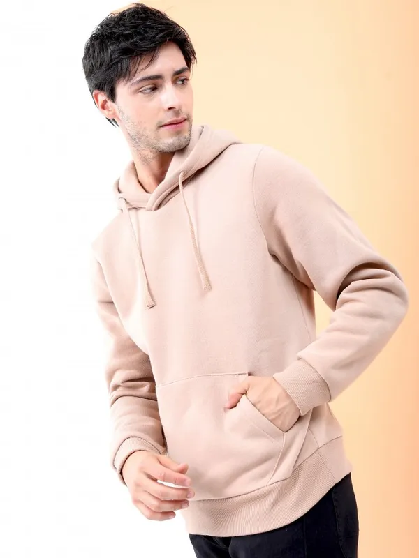  Highlander Men Beige Hood Pullover Sweatshirts