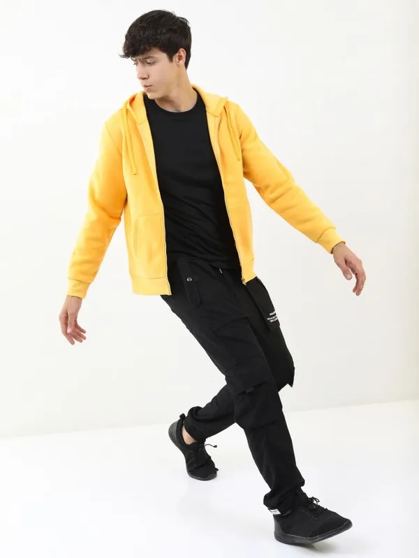  Ketch Men Yellow Hood Front-Open Sweatshirts