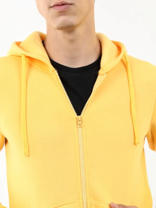  Ketch Men Yellow Hood Front-Open Sweatshirts