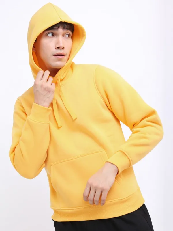  Ketch Men Yellow Hood Pullover Sweatshirts