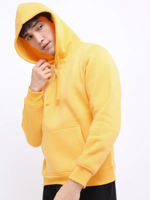  Ketch Men Yellow Hood Pullover Sweatshirts