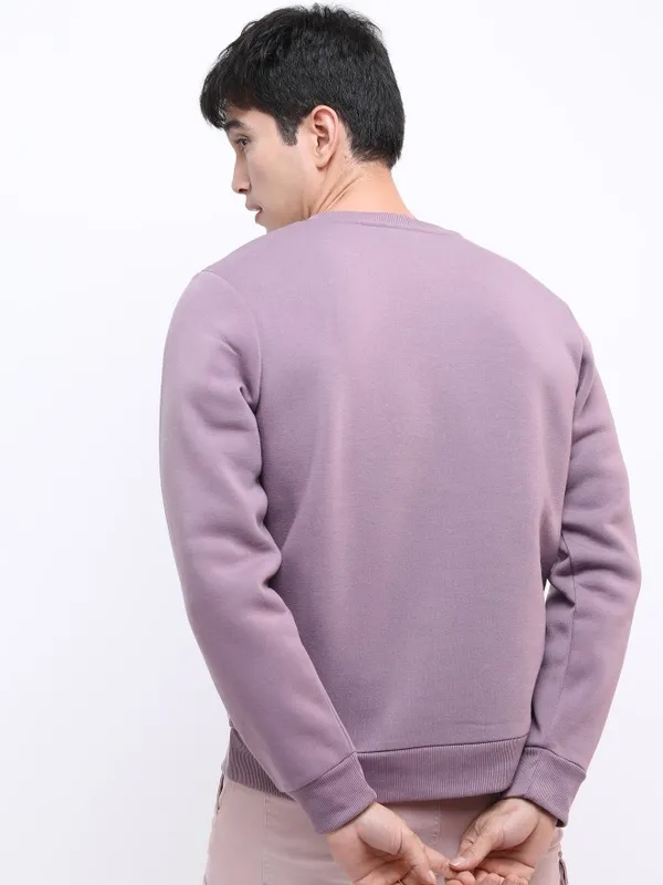 Highlander Men Purple Round Neck Pullover Sweatshirts